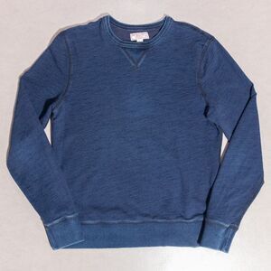 Wallace & Barnes Indigo Dyed Blue Crewneck Sweatshirt Men's Medium J Crew